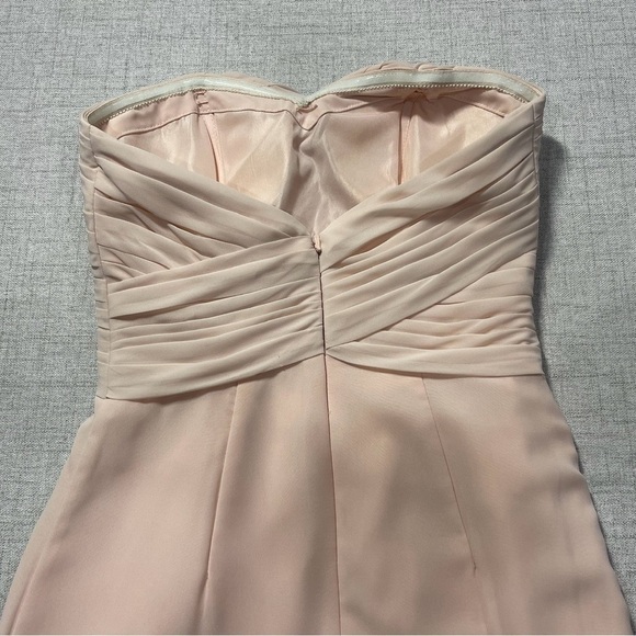 BILL LEVKOFF pale blush pink formal full length dress gown strapless ruched. 0 - Picture 7 of 10